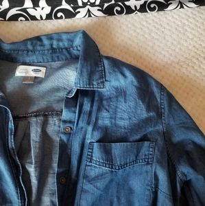 Denim Appearing Button Up Shirt by Old Navy